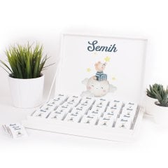 Ayıcık Temalı Karton Kutuda Erkek Bebek Çikolatası