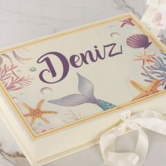 Deniz Temalı Dikdörtgen Kutuda Kız Bebek Çikolatası