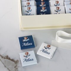 Ayıcık Temalı Dikdörtgen Kutuda Çikolata Ve Balon Magnet