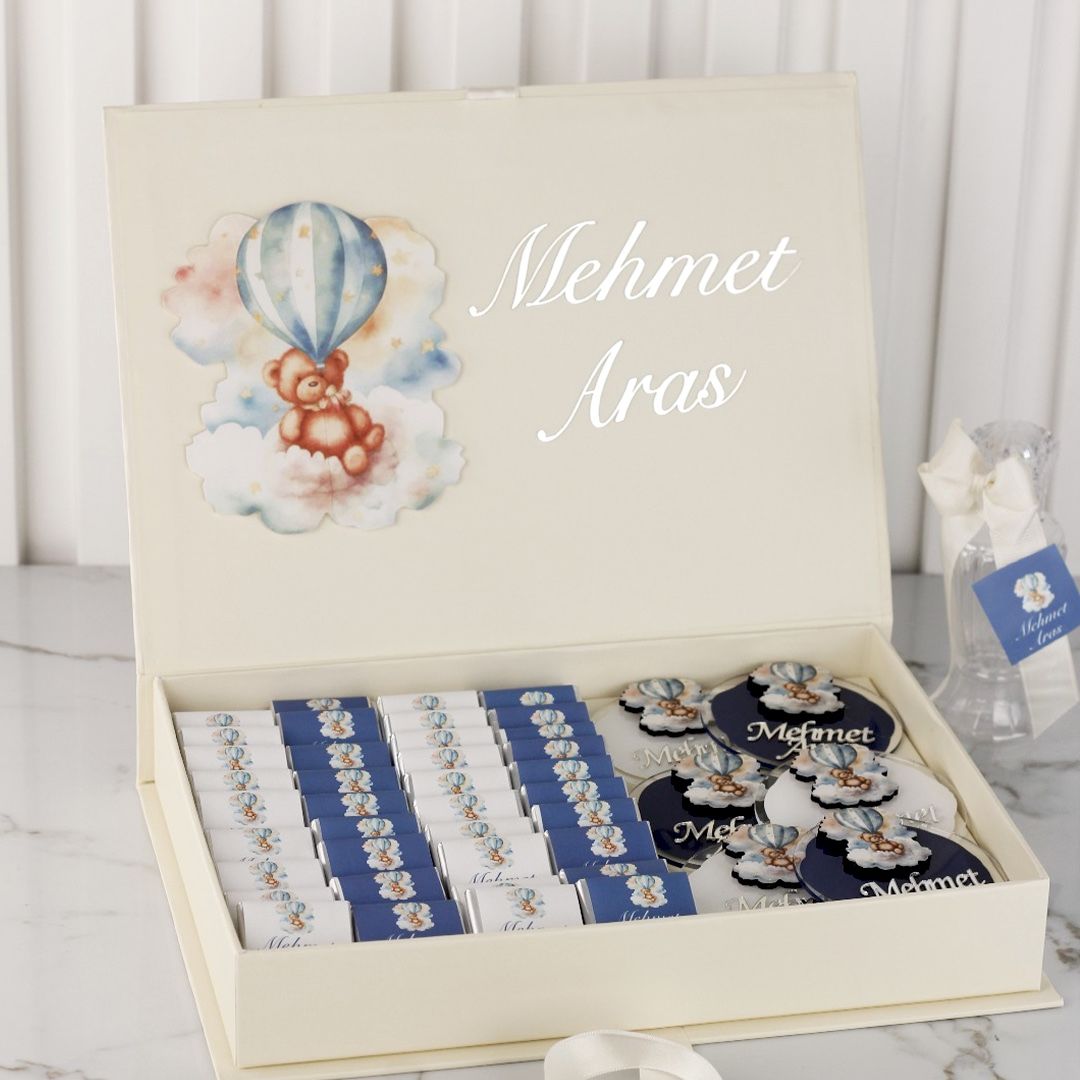 Ayıcık Temalı Çikolata Ve Şeffaf Pleksi Magnet