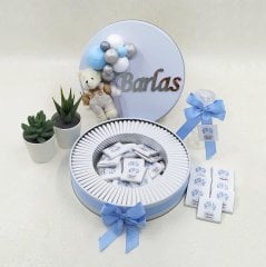Ayıcık Temalı Baskılı Metal Kutuda Erkek Bebek Çikolatası