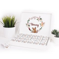 Çiçek Temalı Karton Kutuda Kız Bebek Çikolatası