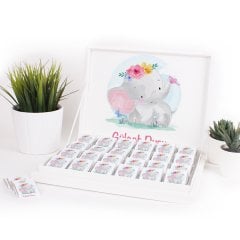 Fil Temalı Karton Kutuda Kız Bebek Çikolatası