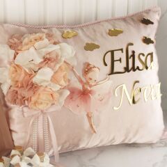 Balerin Temalı Ahşap Kutuda Çikolata, Mini Kolonya Şişesi, Pleksi Magnet ve Takı Yastığı