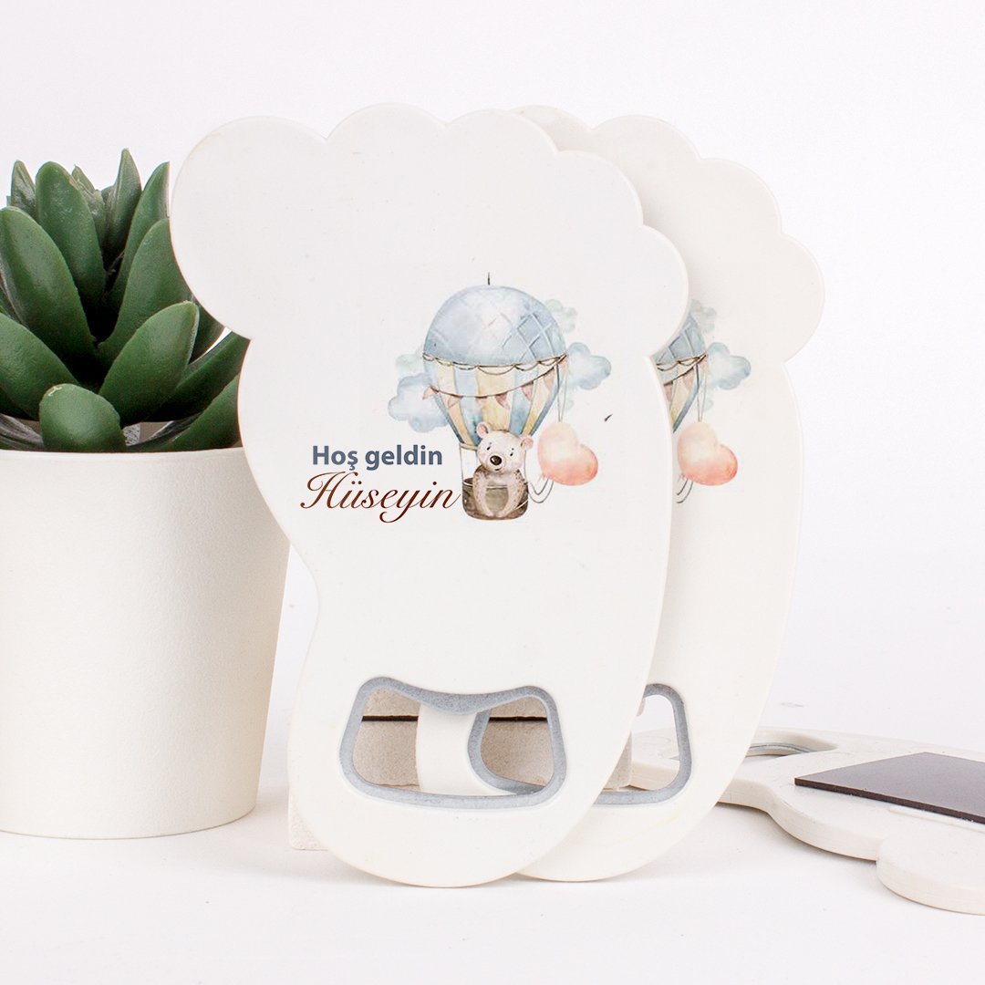 Balon Temalı Açacaklı Direkt Baskılı Erkek Bebek Magneti