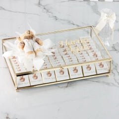 Ayıcık Temalı Cam Kutuda Çikolata Ve Şeffaf Pleksi Magnet