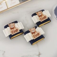 Ayıcık Temalı Cam Kutuda Erkek Bebek Çikolatası
