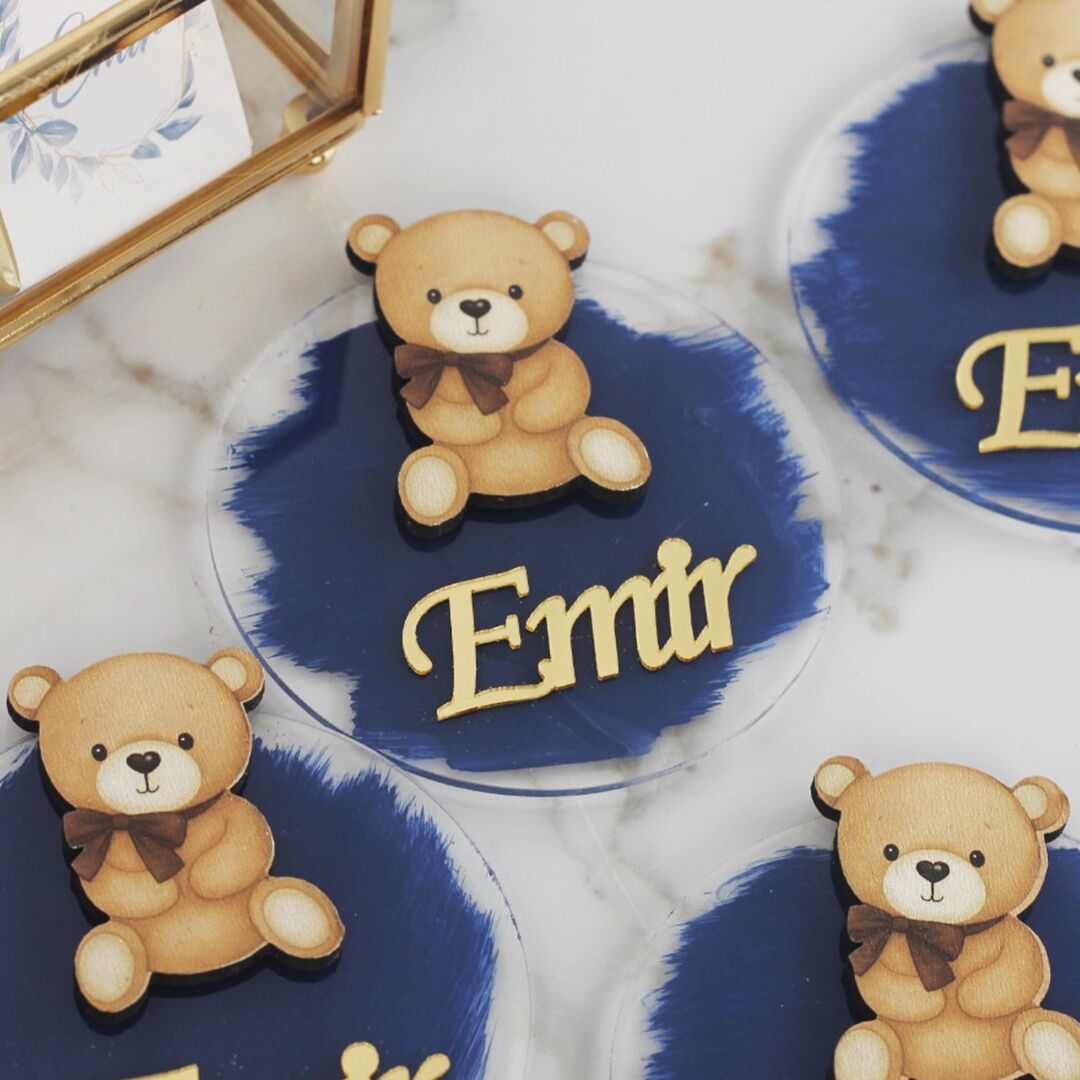Ayıcık Temalı Erkek Bebek Magneti