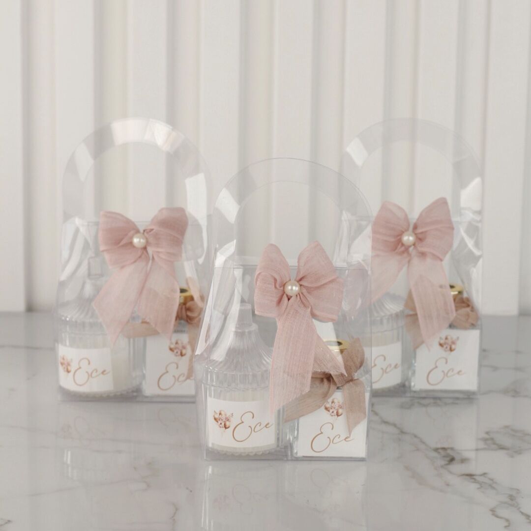 Balon Temalı Asetat Çanta İçinde Oda Kokusu ve Mika Mum