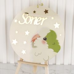 Papağan Temalı Erkek Bebek Kapı Süsü