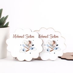 Uçak Temalı Direkt Baskılı Ahşap Erkek Bebek Magneti